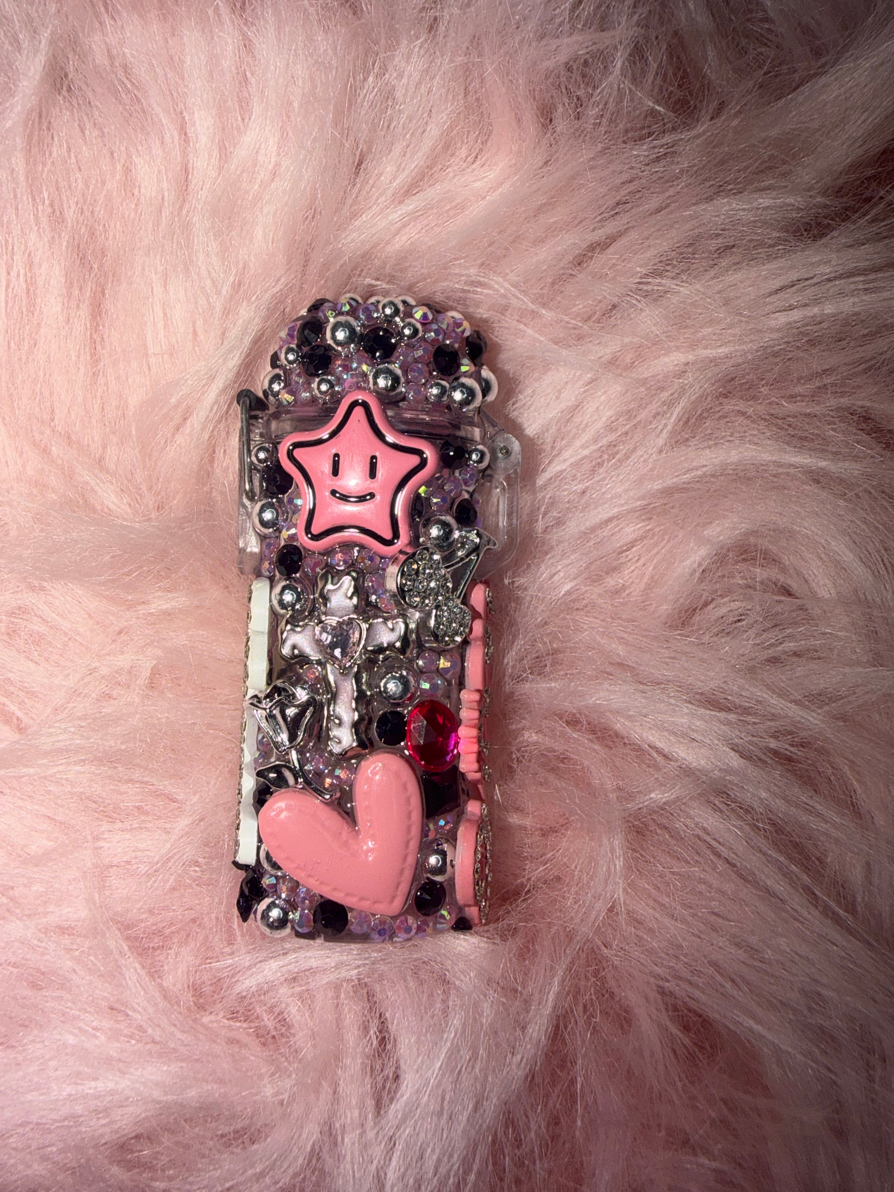 PINK AND BLACK LIGHTER CASE